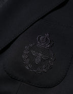 Dark Blue Viscose 2 Buttons Suit Jacket Blazer
