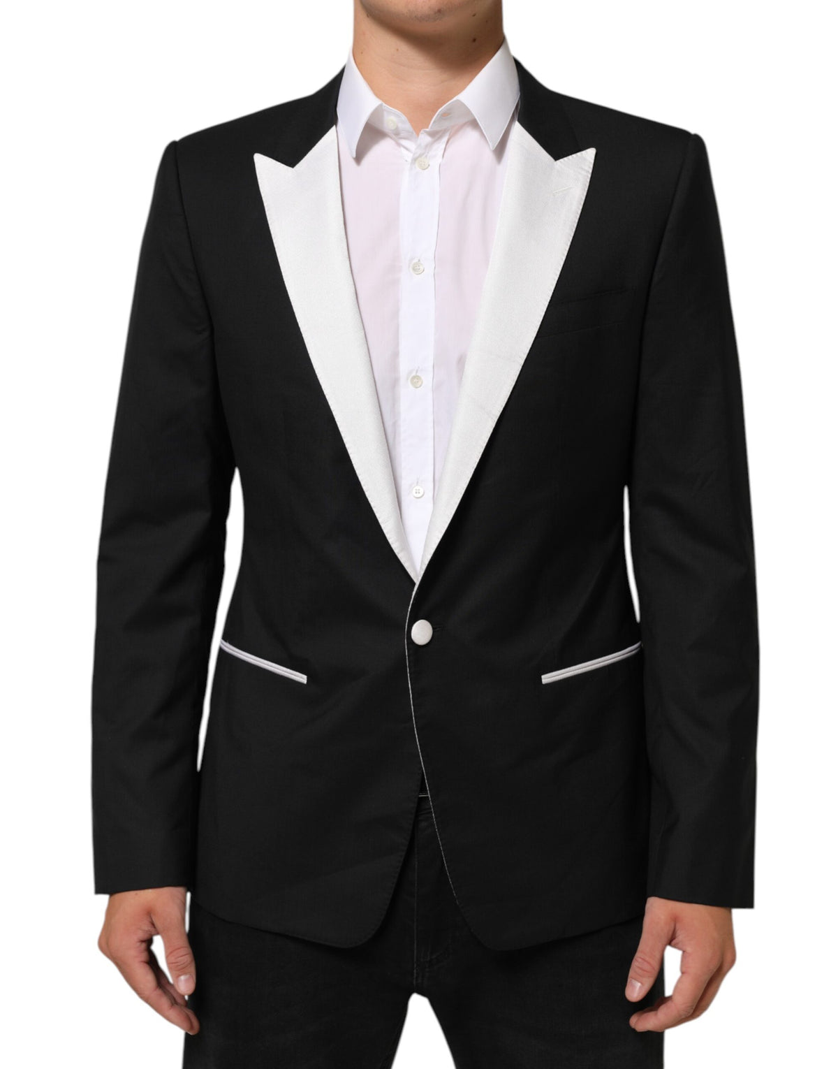 Black White MARTINI 1 Button Men Suit Blazer