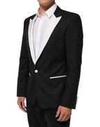 Black White MARTINI 1 Button Men Suit Blazer