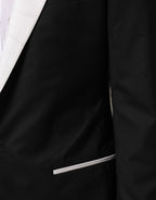 Black White MARTINI 1 Button Men Suit Blazer