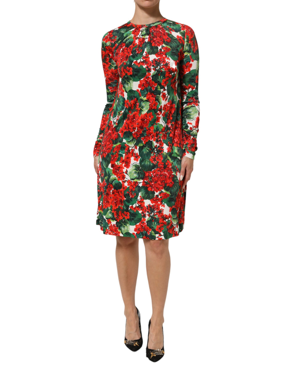 Multicolor Floral Short Portofino Dress