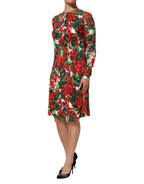 Multicolor Floral Short Portofino Dress