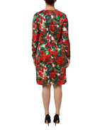 Multicolor Floral Short Portofino Dress