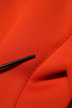 Red Buttoned Down Women Trench Coat Jacket