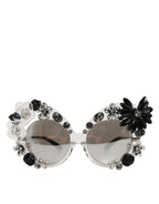 Transparent DG4292 Round Crystal Flowers Sunglasses