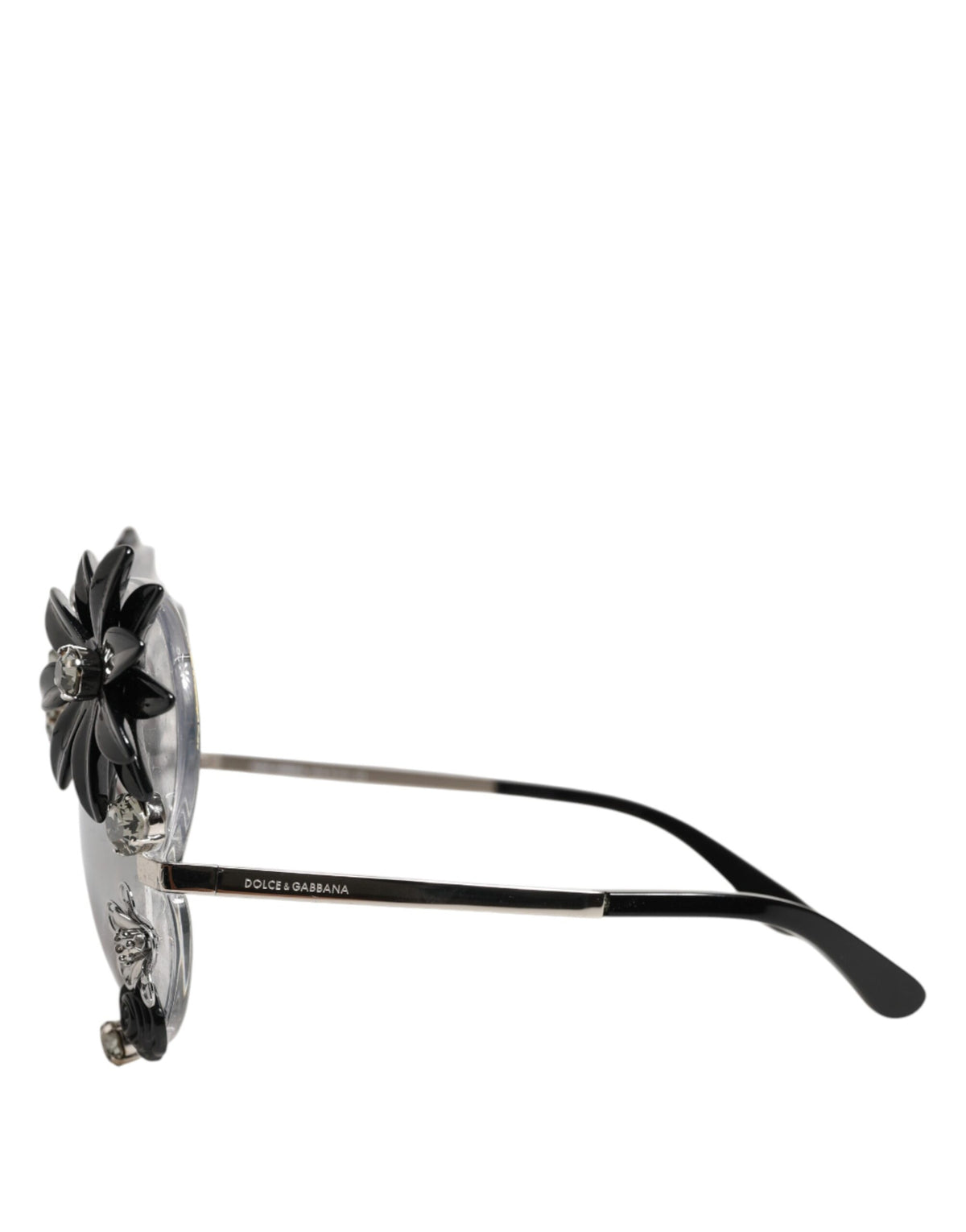 Transparent DG4292 Round Crystal Flowers Sunglasses