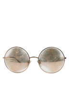 Rose Gold Plated Round Lenses Shades Eyewear Sunglasses