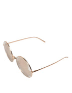 Rose Gold Plated Round Lenses Shades Eyewear Sunglasses