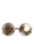 Rose Gold Plated Round Lenses Shades Eyewear Sunglasses