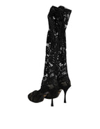 Black Pumps Taormina Lace Socks Boots Shoes