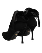 Black Stiletto Heels Lace Up Boots Shoes