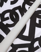 Black White DG Logo Elbow Length Mitten Gloves