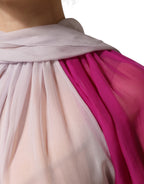 Multicolor Short Sleeves Silk Blouse Top