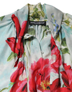 Multicolor Floral Long Sleeves Blouse Top