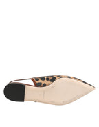 Brown Leopard Slingback Flats Sandals Shoes