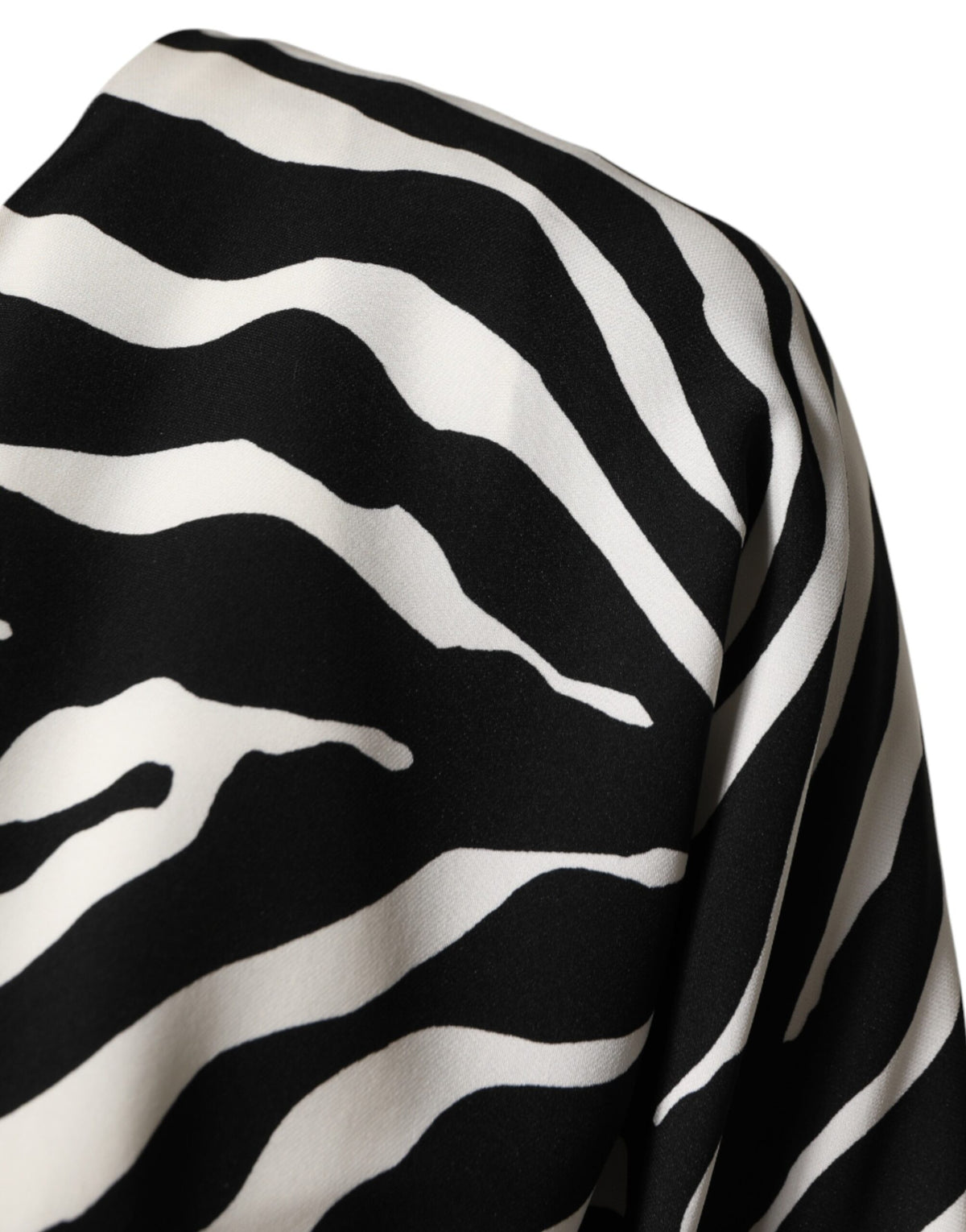 Black White Zebra Silk Sheath Mini Dress