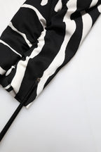 Black White Zebra Silk Sheath Mini Dress