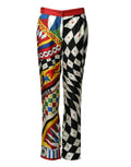 Multicolor Carretto Pattern Straight Pants