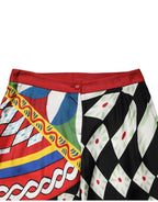 Multicolor Carretto Pattern Straight Pants