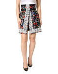 Black Floral Lace Cotton HighWaist Mini Skirt