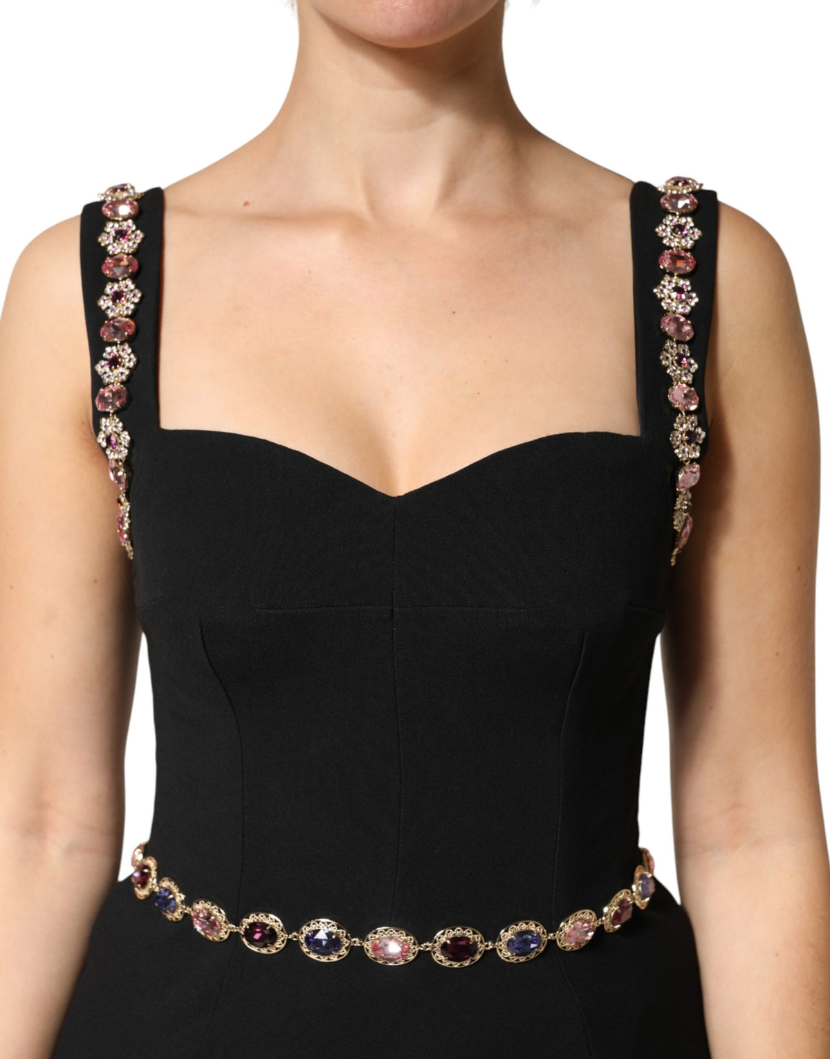 Black Embellished Sheath Mermaid Gown Dress
