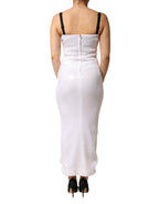 White Polyester Sleeveless Sheath Dress