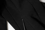 Black Viscose Bodycon Sheath Midi Dress