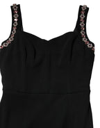 Black Embellished Bodycon Long Gown Dress