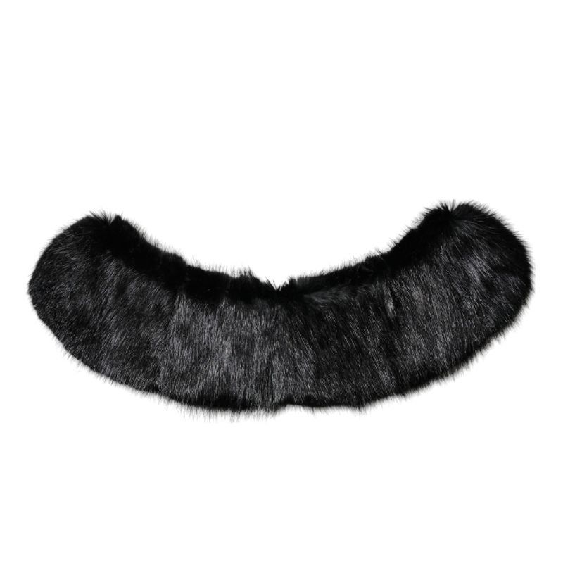 Black Fur Shawl Neck Wrap Cover Collar Scarf