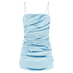Blue Acetate Short Dress