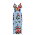 Blue Viscose Midi Dress
