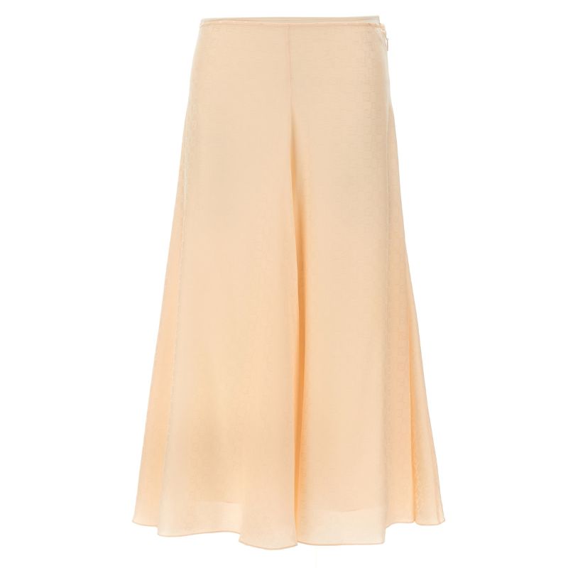 Multicolor Silk Midi Skirt