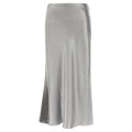 Gray Polyester Midi Skirt