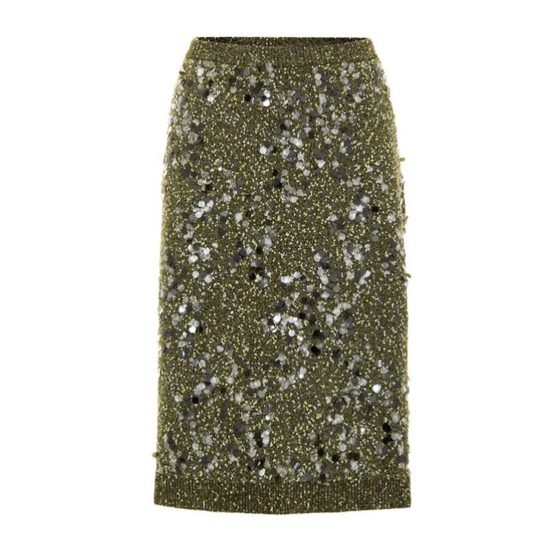 Green Viscose Mini Skirt