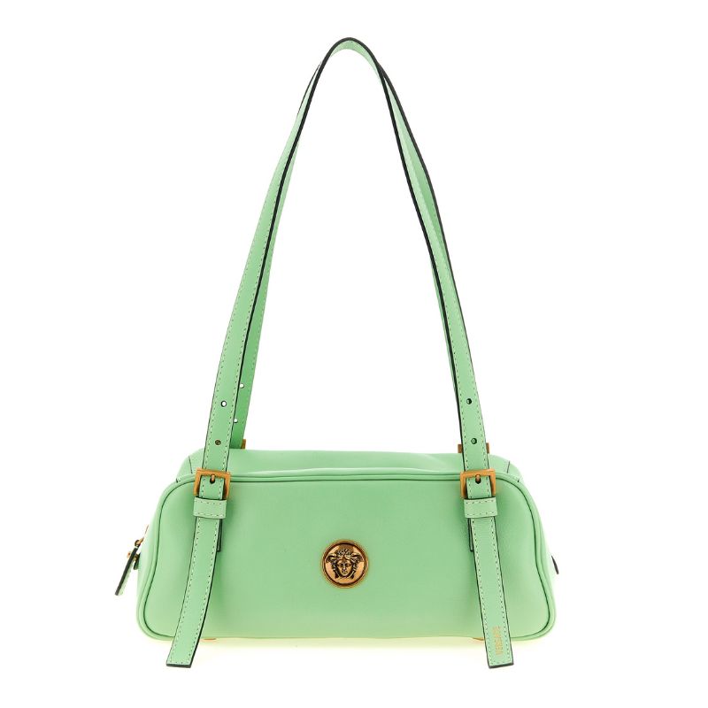 Bicolor Lamb Leather Shoulder Bag