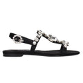 Black Satin Flat Sandals