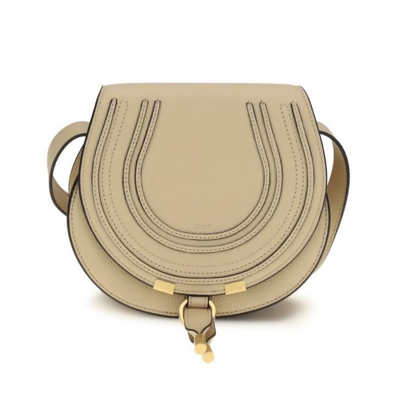 Beige Calf Leather Bos Taurus Shoulder Bag