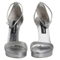 Silver Leather Platform Keira Sandals Shoes