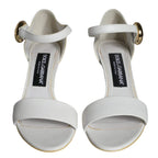 White Leather Heels Keira Sandals Shoes