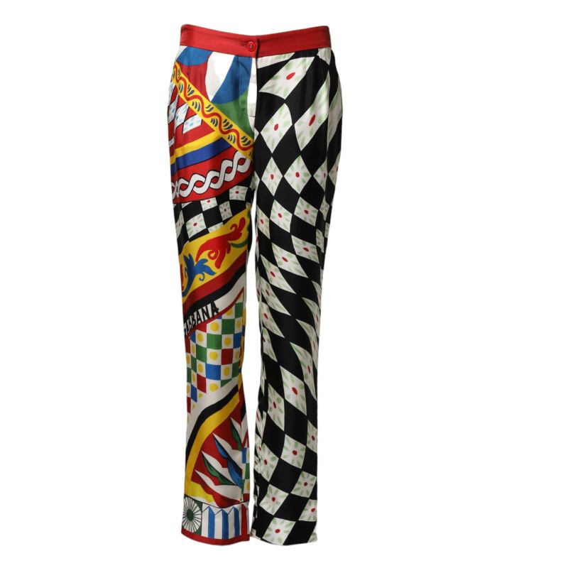 Multicolor Carretto Pattern Straight Pants
